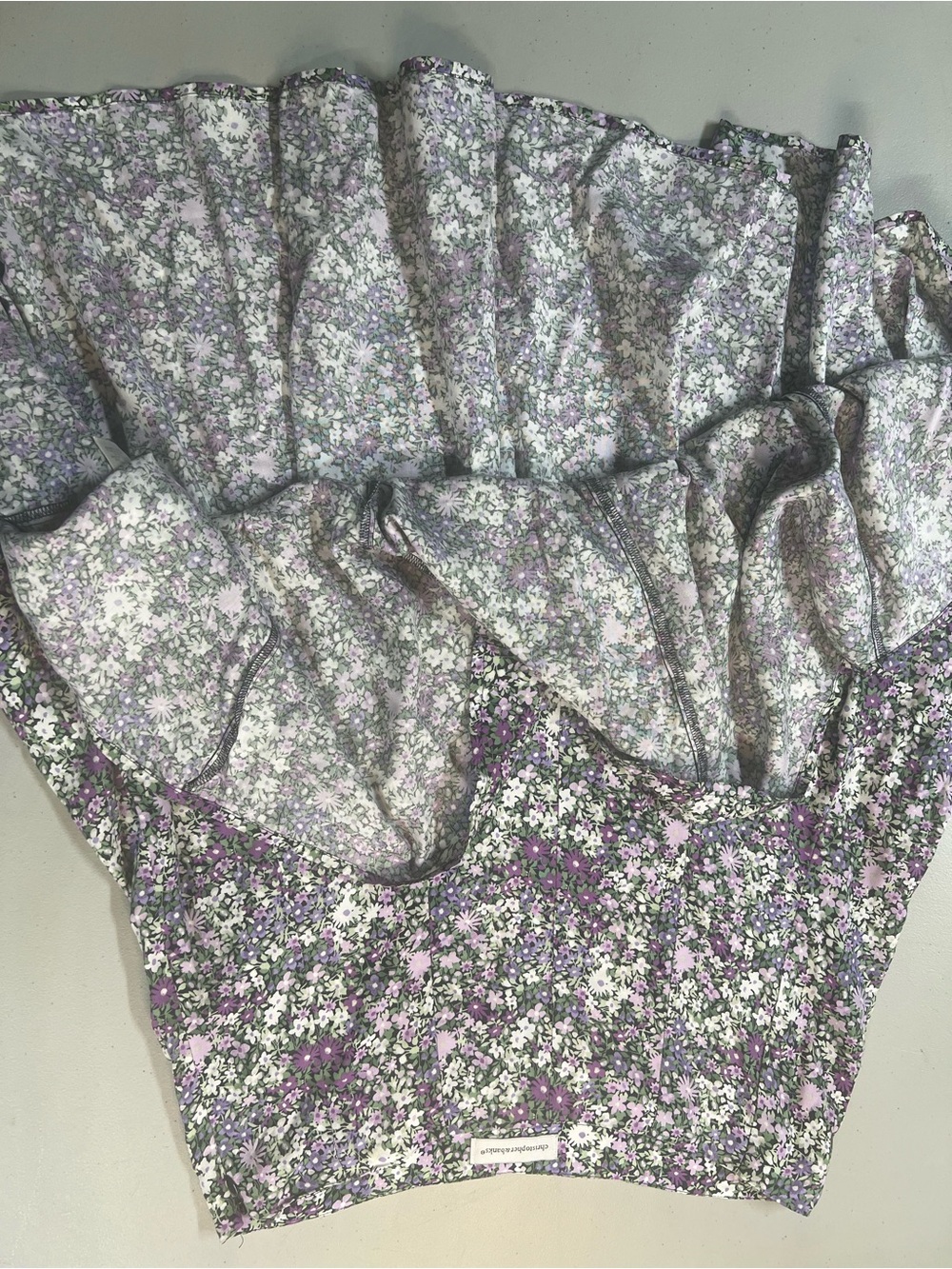 Christopher & Banks Purple Floral A-Line Midi Skirt Women’s Size 8 Rayon - Picture 7 of 10